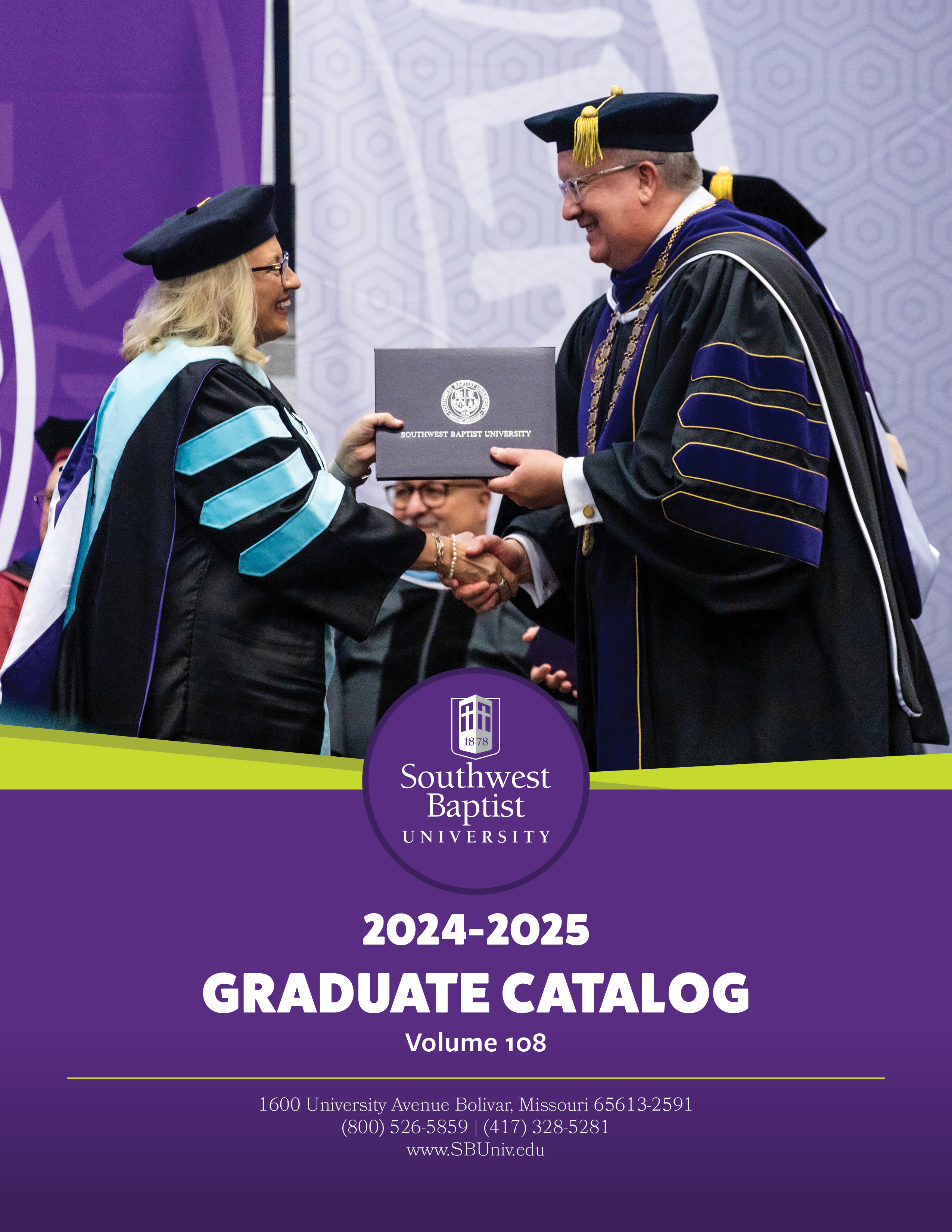 Volume 108, 1600 University Avenue Bolivar, Missouri 65613-2591, (800) 526-5859 | (417) 328-5281, https://www.SBUniv.edu